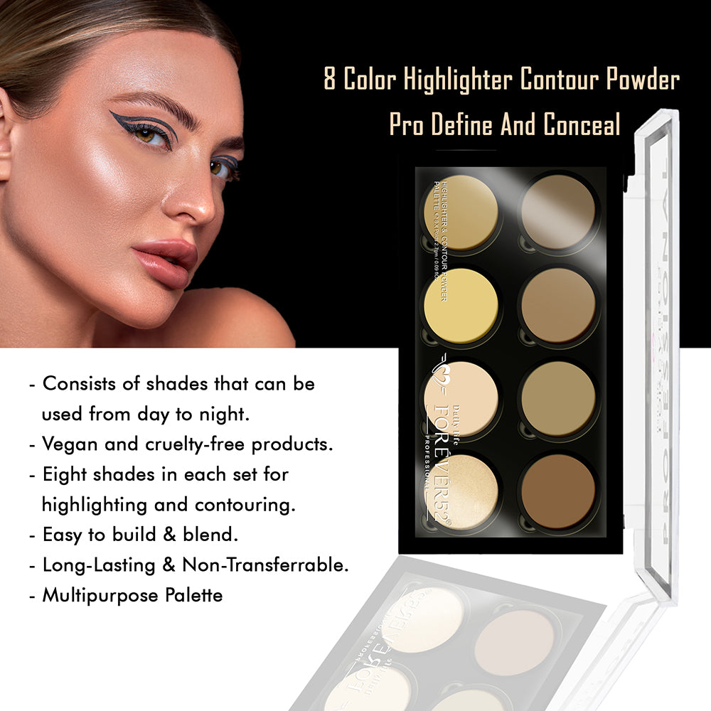 8 Color Highlighter Contour Powder Pro Define And Conceal