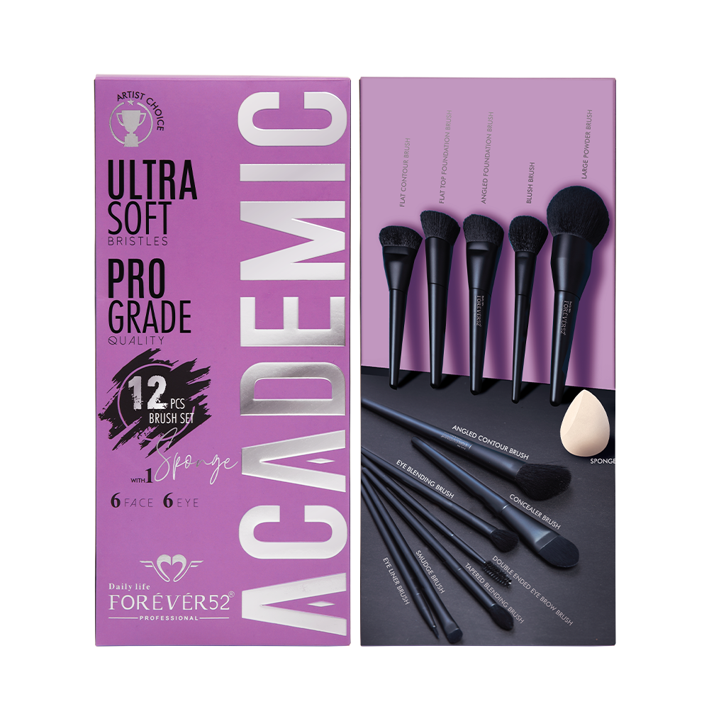 Academic 12 Pcs Brush Set With 1 Sponge
